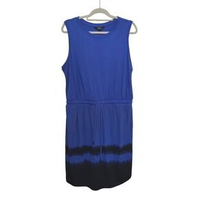 New Simply Vera Wang Tank Dress Women's Size L Blue String Waist Cotton Modal